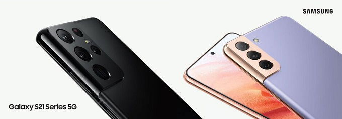 Hình ảnh Galaxy S21 Utra màu đen và Galaxy S21 màu tím