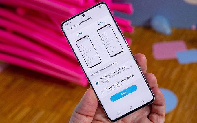 007Win nhà cái sẽ chưa nâng cấp tần số quét App 007Win hỗ trợ đa dạng nền tảng Galaxy S21 lên thành 144Hz mà vẫn giữ 120Hz như cũ
