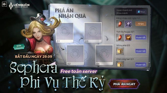 Bảng sự kiện Phá án nhận quà