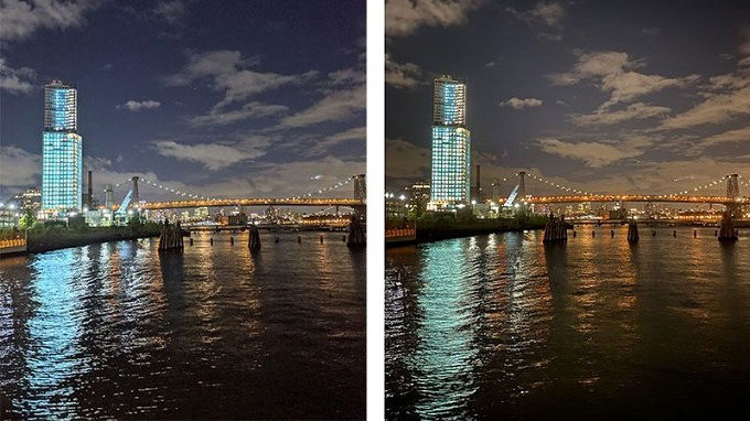 Pixel 3 ( bên trái ) và iPhone 11 Pro ( bên phải )