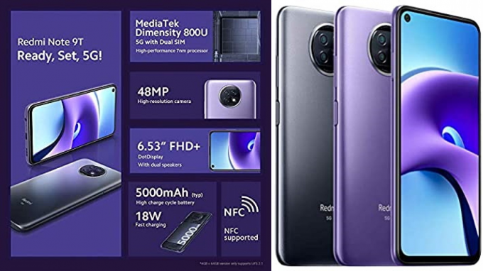 Thông số và các phiên bản màu Redmi Note  9T