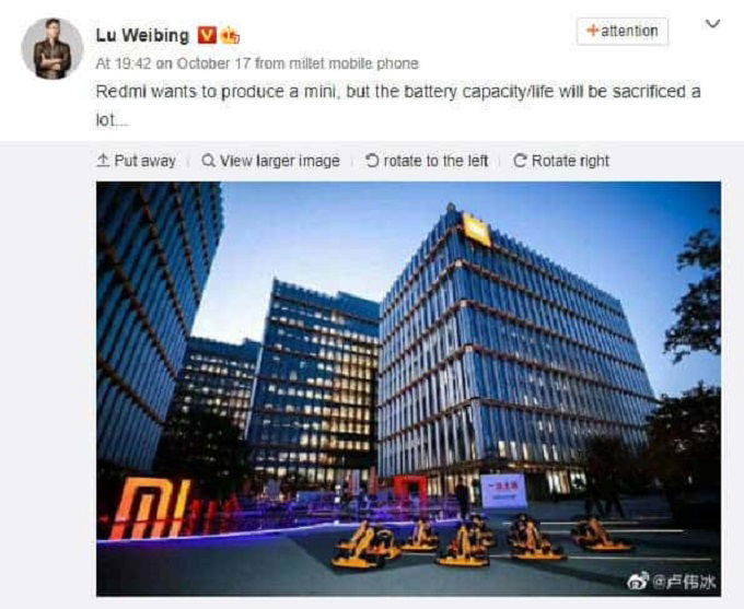 Bài đăng trên Weibo của  Lu Weibing