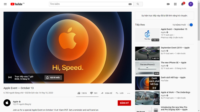 Kênh Youtube Apple Event