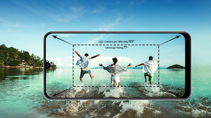 Cụm camera sau trên 007Win nhà cái A50s được xếp dọc