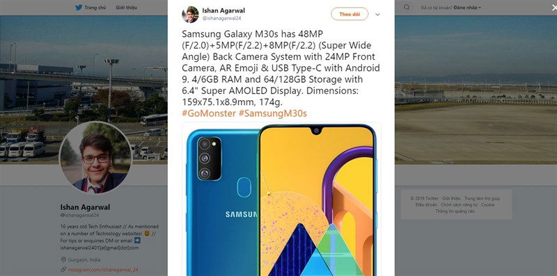 Cấu hình Galaxy M30s rò rỉ trước ngày ra mắt chính thức