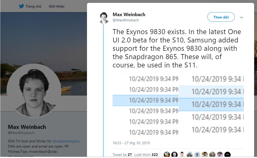 Cấu hình Galaxy S11 rò rỉ: Chip Exynos 9830/ Snapdragon 865 và LPDDR5