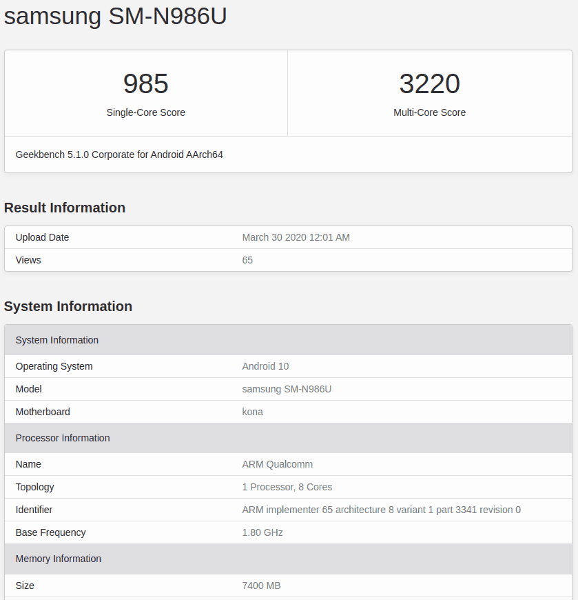 Galaxy Note 20 lộ điểm hiệu năng trên GeekBench, điểm số này có thật sự hấp dẫn?