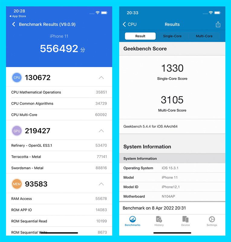 Bài test Geekbench trên iPhone 11