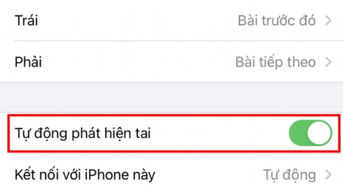 AirPods không tự động phát hiện tai