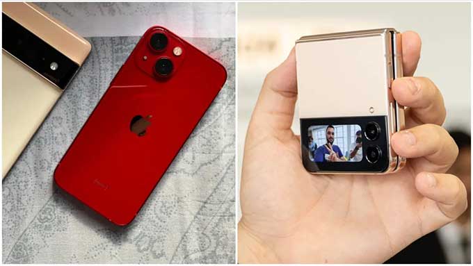 iPhone 13 mini nhỏ gọn hơn Galaxy Z Flip 4 mới ra mắt
