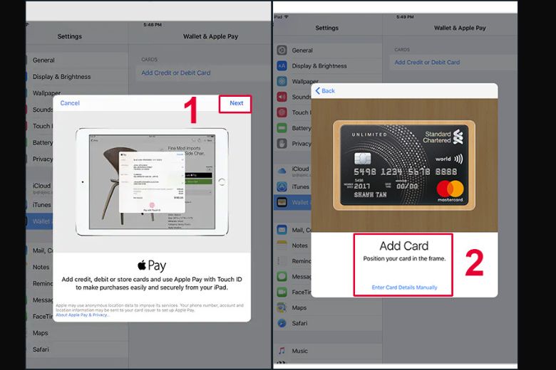 Thiết lập Apple Pay trên iPad