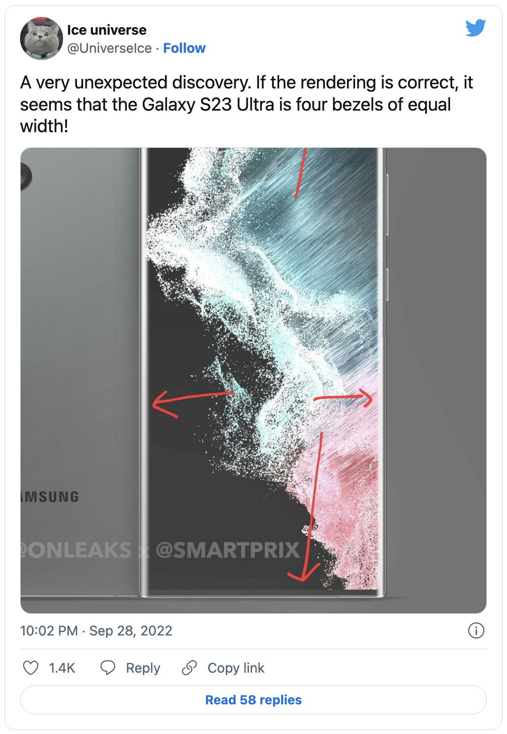 Galaxy S23 Ultra có thể có viền bezel mỏng hơn