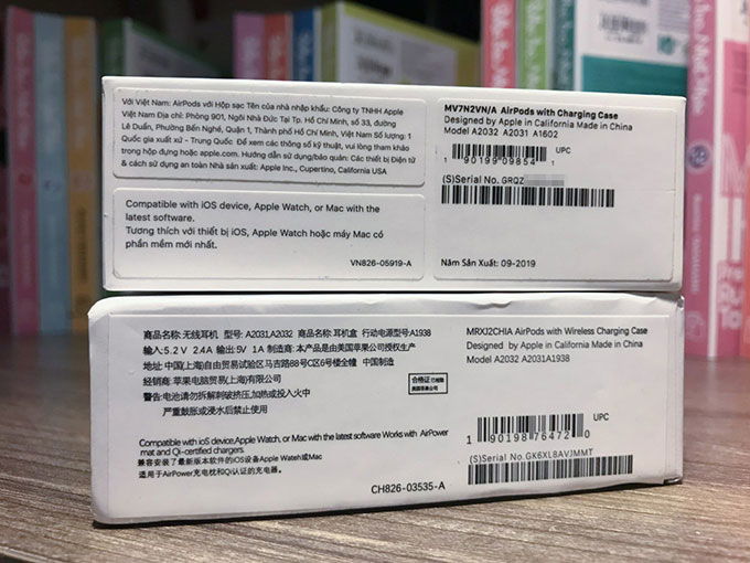 AirPods 2 thông tin trên hộp