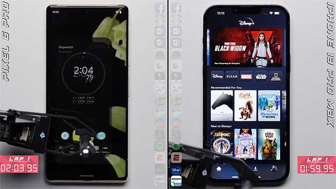 speed test  iPhone 13 Pro Max và Pixel 6 Pro