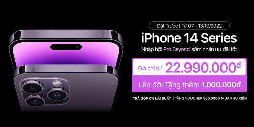 Đặt trước iPhone 14 series VN/A giá từ 22,99 triệu tại 007WIN, nhận thêm ưu đãi tốt