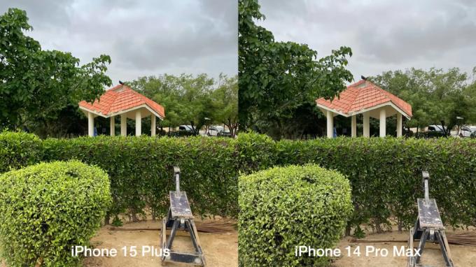 Hình chụp ban ngày của iPhone 15 Plus và iPhone 14 Pro Max