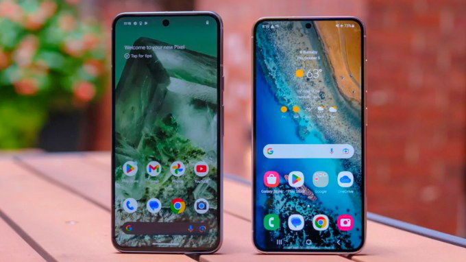 Màn hình của Galaxy S24 và Google Pixel 8