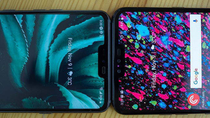 Cụm camera trước trên LG G7 có 1 cảm biến