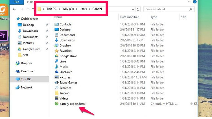 Tìm file dữ liệu pin đã trích xuất ra