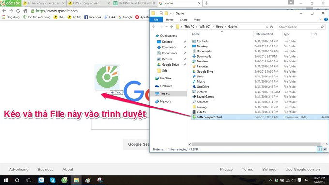 Mở trình duyệt và kéo file dữ liệu để bắt đầu đọc