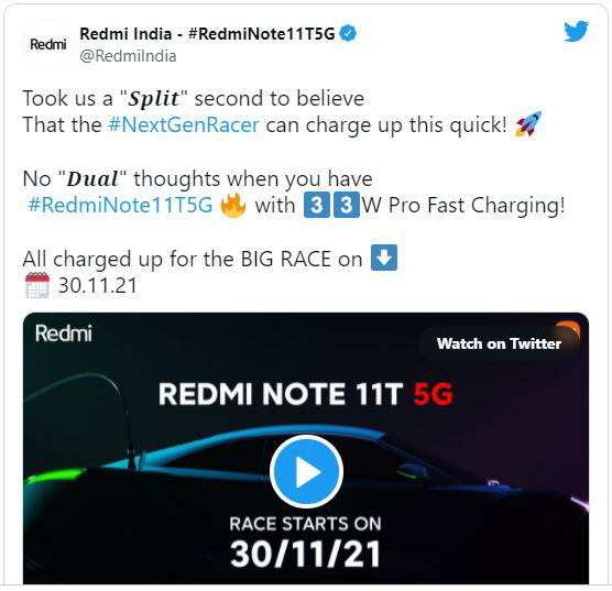 Redmi Note 11T được xác nhận sẽ hỗ trợ Giấy phép hoạt động của thương hiệu 007Win 33W, ra mắt ngày 30/11