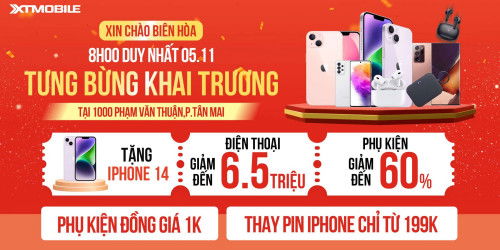 Tưng bừng khai trương 007WIN Biên Hòa: Đến là có quà, điện thoại phụ kiện giảm khủng