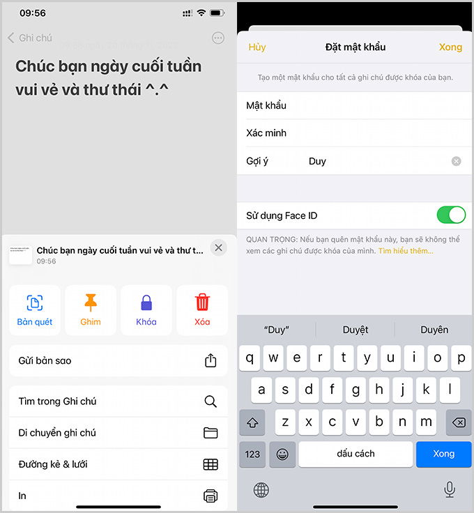 Cách bảo mật ghi chú siêu an toàn chỉ có trên iPhone bước một hai