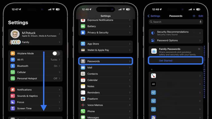 cách bật chia sẻ mật khẩu trên iphone