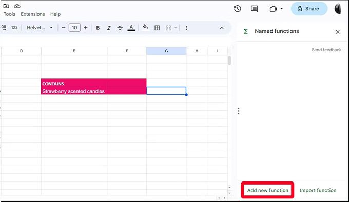 Cách tạo hàm được đặt tên trong Google Sheets trên trình duyệt web