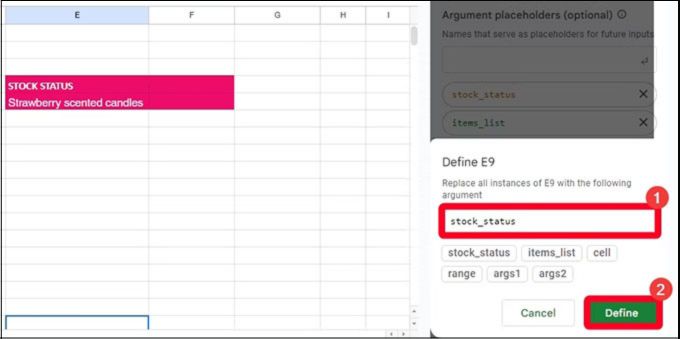 Cách tạo hàm được đặt tên trong Google Sheets trên trình duyệt web