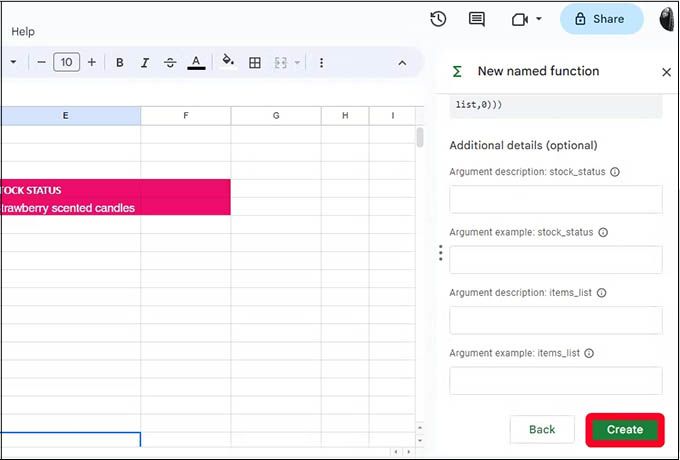 Cách tạo hàm được đặt tên trong Google Sheets trên trình duyệt web