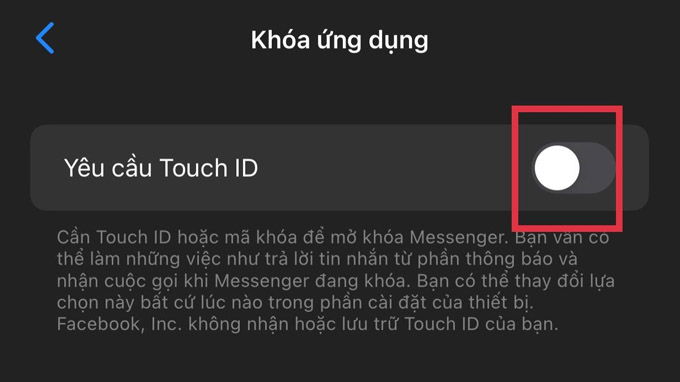 cách cài đặt mã pin hoặc faceid trên messenger cho iphone