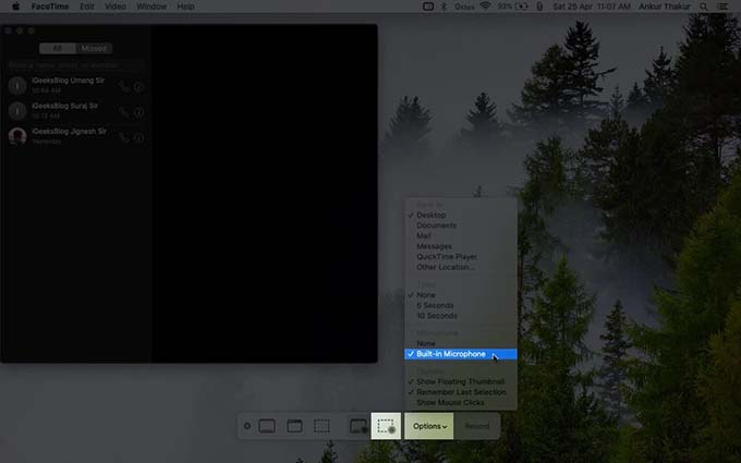 Ghi lại cuộc gọi FaceTime trên Mac chạy Catalina hoặc Mojave