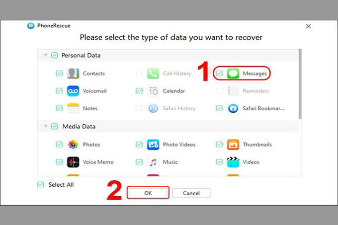 Khôi phục tin nhắn văn bản đã xóa bằng phần mềm PhoneRescue