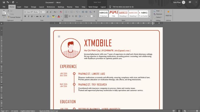 Chỉnh sửa thông tin CV