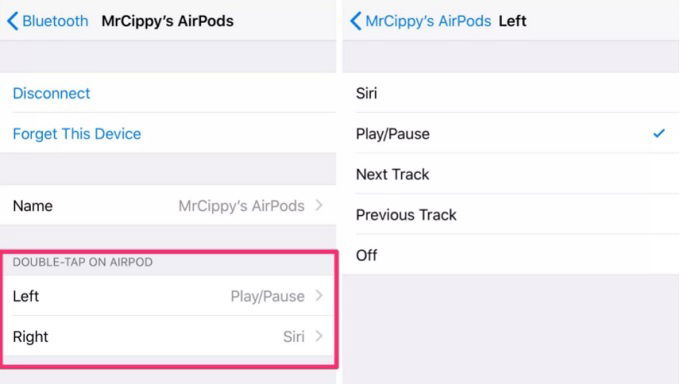 Thay đổi tên AirPods