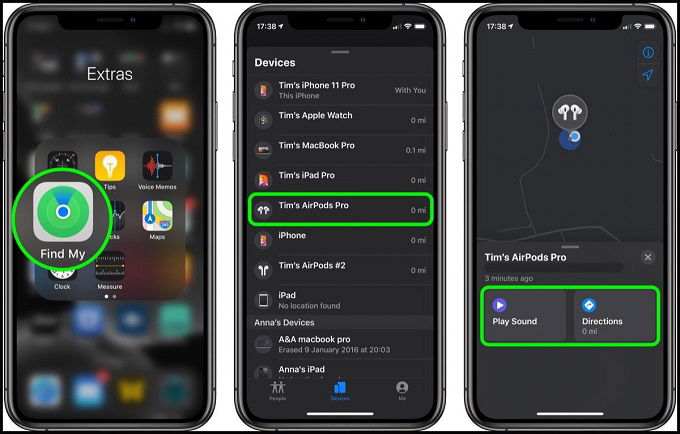 Tìm kiếm AirPods bị thất lạc thông qua ứng dụng Find My