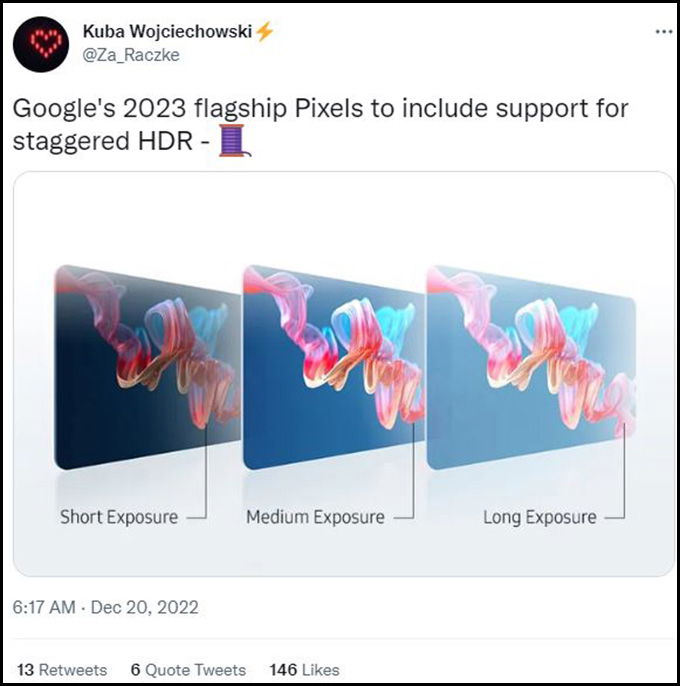 Công nghệ HDR so le sẽ được trang bị trên Google Pixel 8