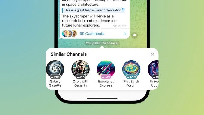 Tính năng tìm kênh tương tự trên Telegram