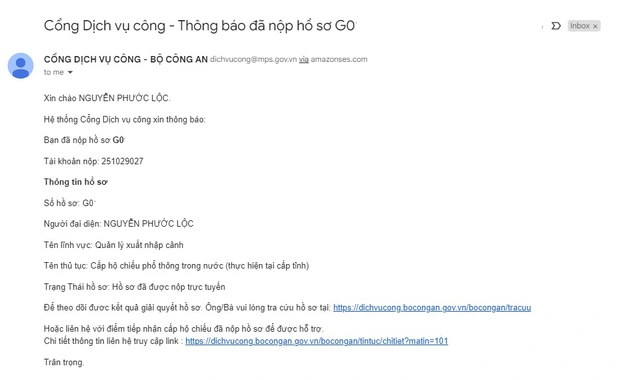 Bước 11 làm hộ chiếu gắn chip điện tử online