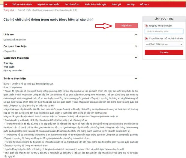 Bước 4 làm hộ chiếu gắn chip điện tử online