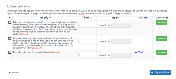 Bước 9 làm hộ chiếu gắn chip điện tử online
