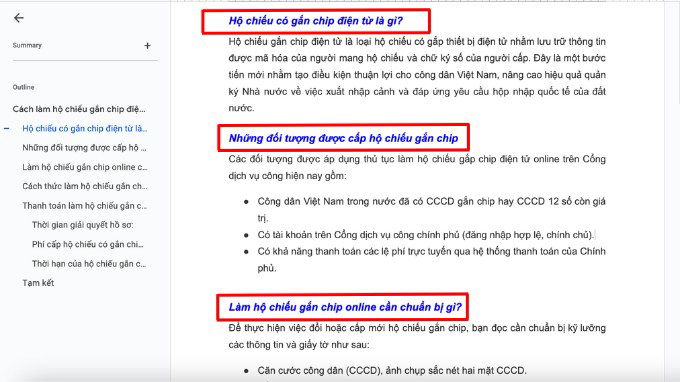 Cập nhật định dạng tiêu đề để khớp trên Google Docs