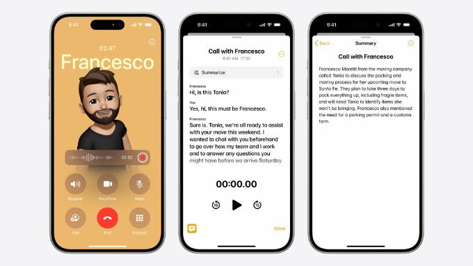 Ghi âm cuộc gọi trực tiếp trên iPhone chạy hệ điều hành iOS 18