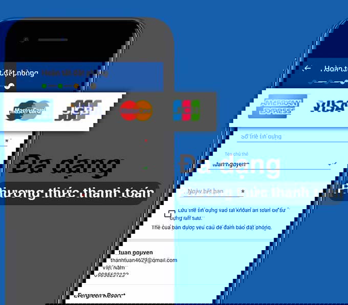 Nhiều hình thức thanh toán khác nhau cho người dùng lựa chọn