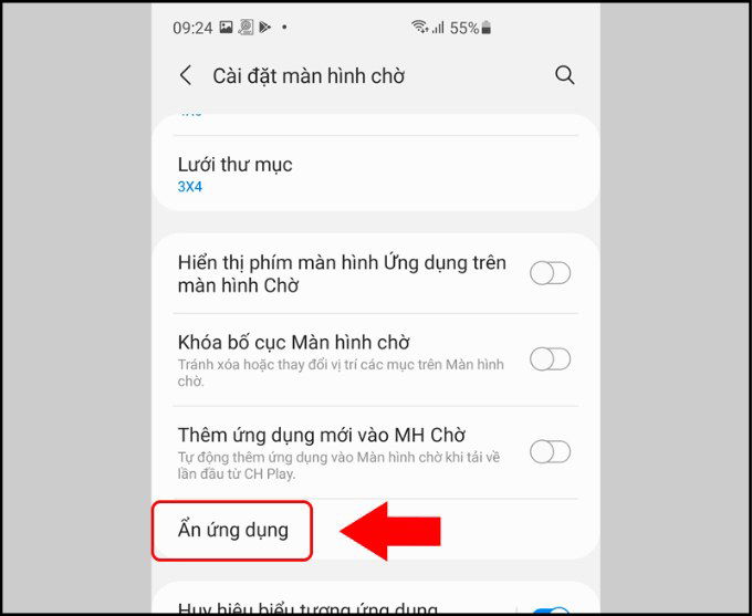 Bước 2 ẩn ứng dụng trên 007Win nhà cái