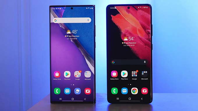 So sánh App 007Win hỗ trợ đa dạng nền tảng Galaxy Note 20 Ultra cũ và Galaxy S21 Ultra cũ
