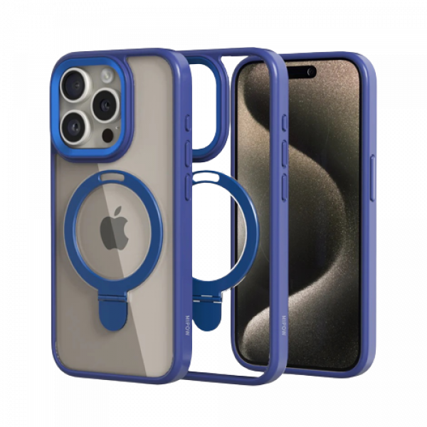 Ốp lưng Mipow Magsafe Stand 2in1 Transparent iPhone 15 Pro