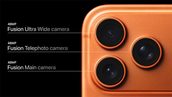 iPhone 17 Pro Max sở hữu 3 ống kính 48MP phía sau